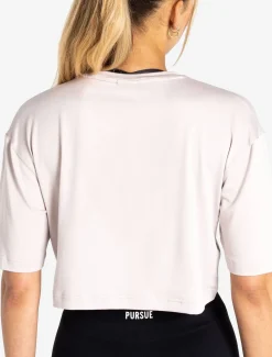 BreathEasy Crop T-Shirt Light Grey