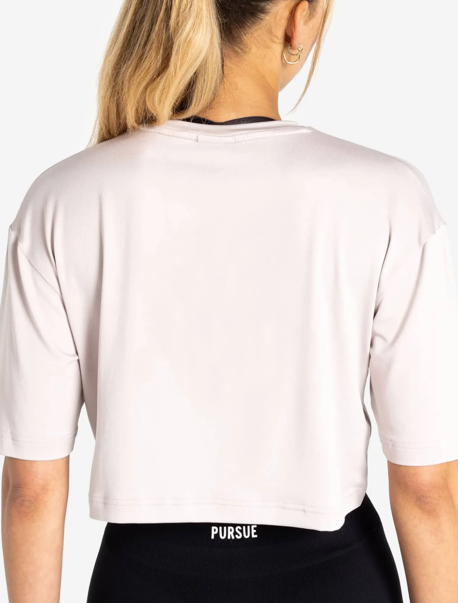 BreathEasy Crop T-Shirt Light Grey