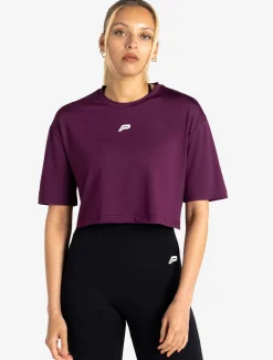 BreathEasy Crop T-Shirt Purple