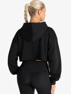 Core Crop Hoodie Black