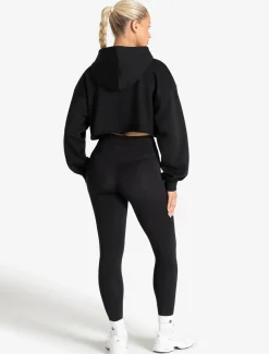 Core Crop Hoodie Black