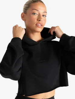 Core Crop Hoodie Black