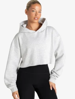 Core Crop Hoodie Grey Marl