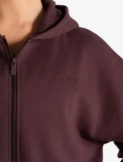 Core Crop Zip Hoodie Cherry