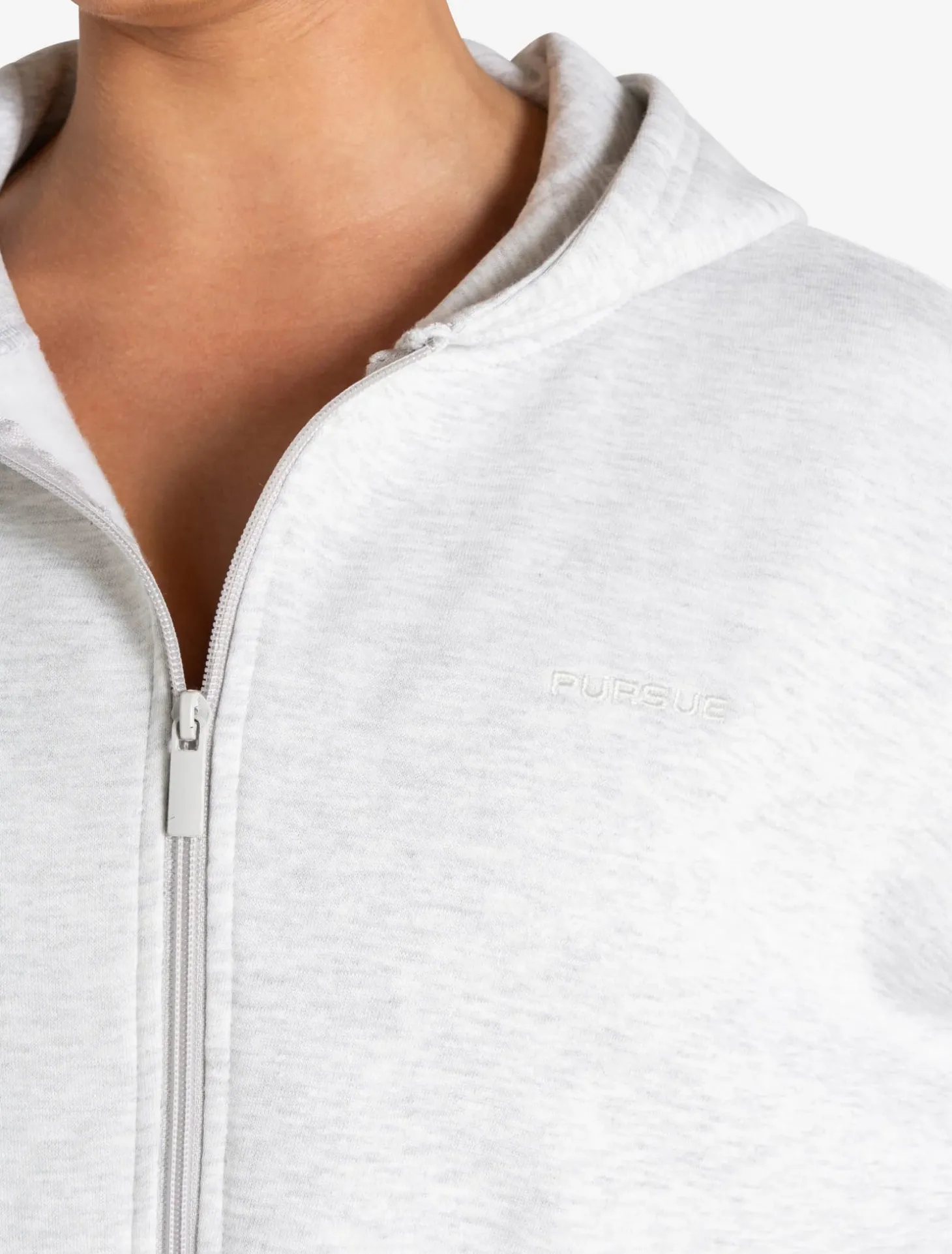 Core Crop Zip Hoodie Grey Marl