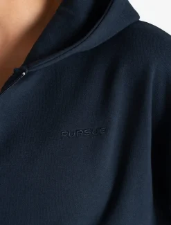 Core Crop Zip Hoodie Navy
