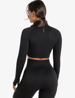 Core Seamless Crop 1/2 Zip Blackout