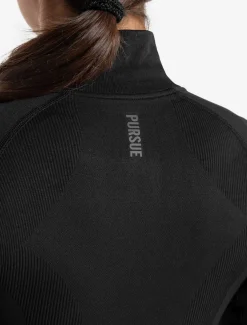 Core Seamless Crop 1/2 Zip Blackout