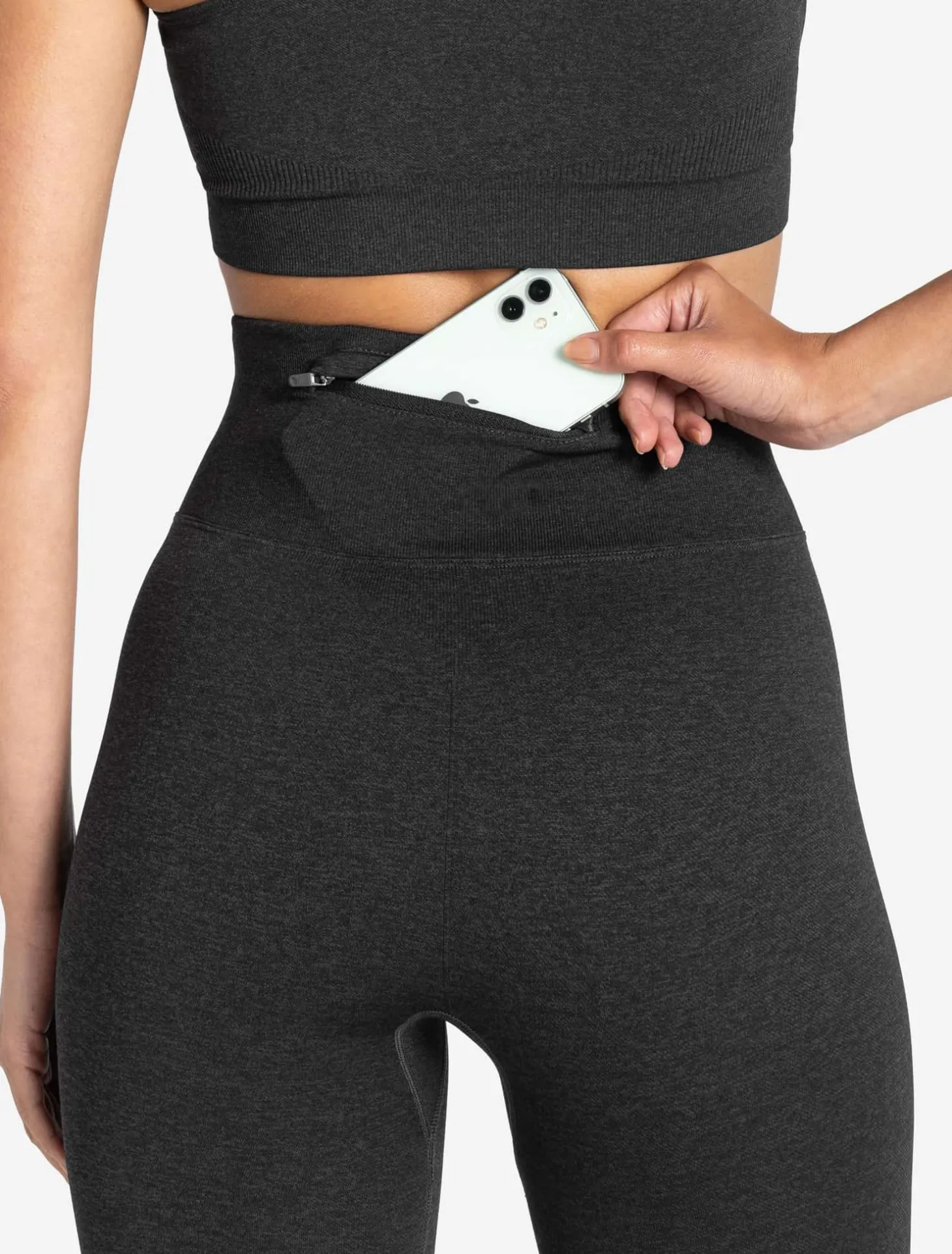 Core Seamless Pocket Leggings Black Marl
