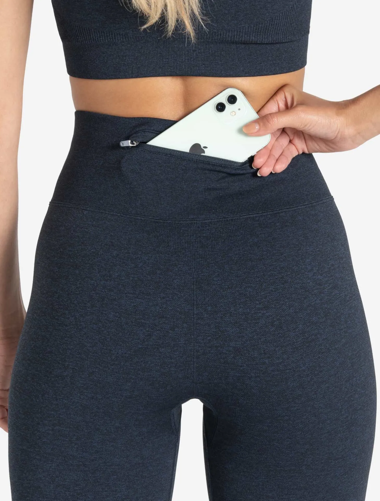 Core Seamless Pocket Leggings Navy Marl