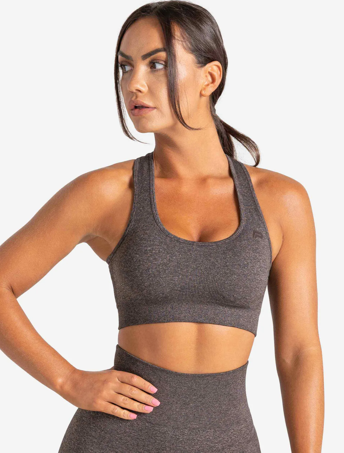 Core Seamless Sports Bra Brown Marl