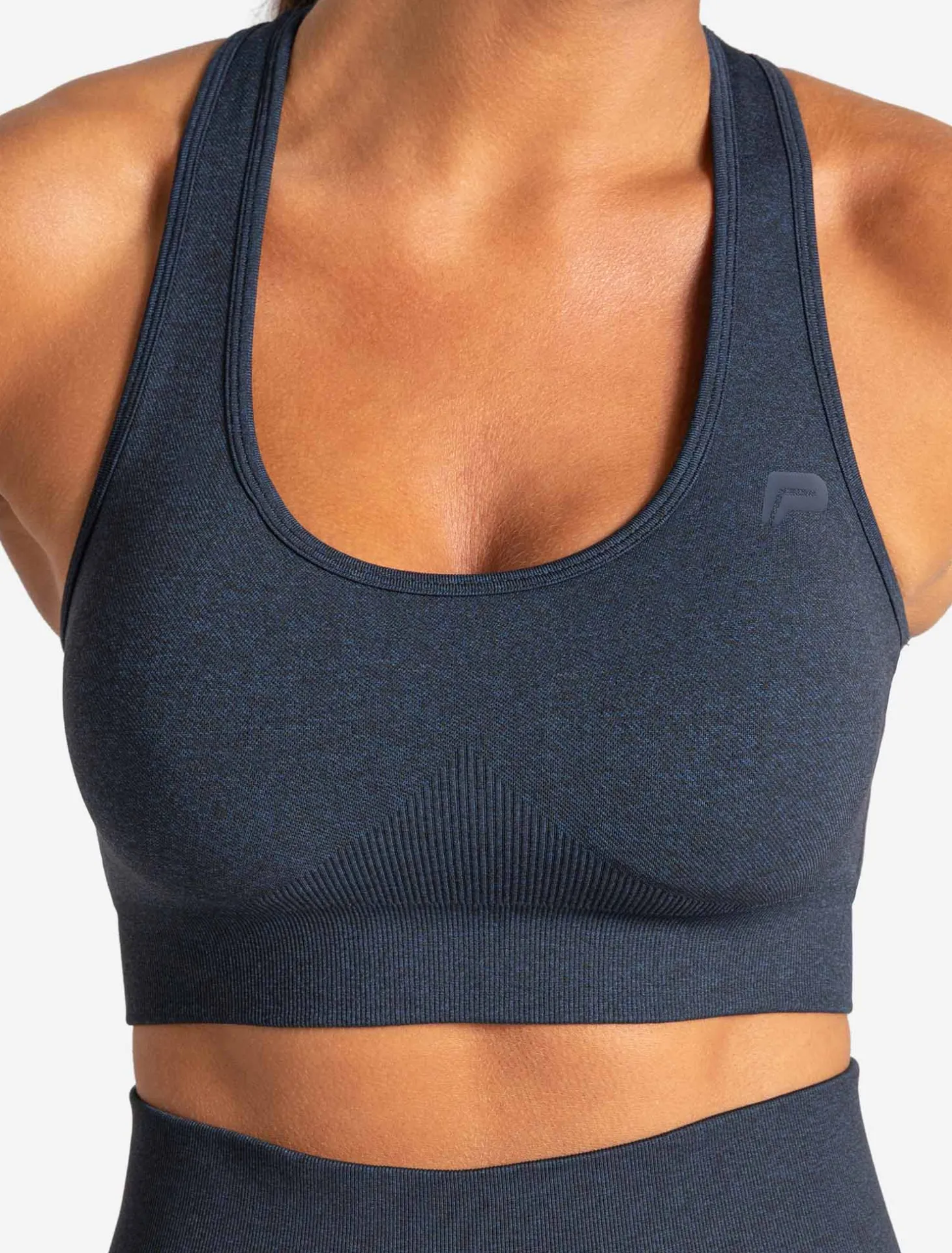 Core Seamless Sports Bra Navy Marl