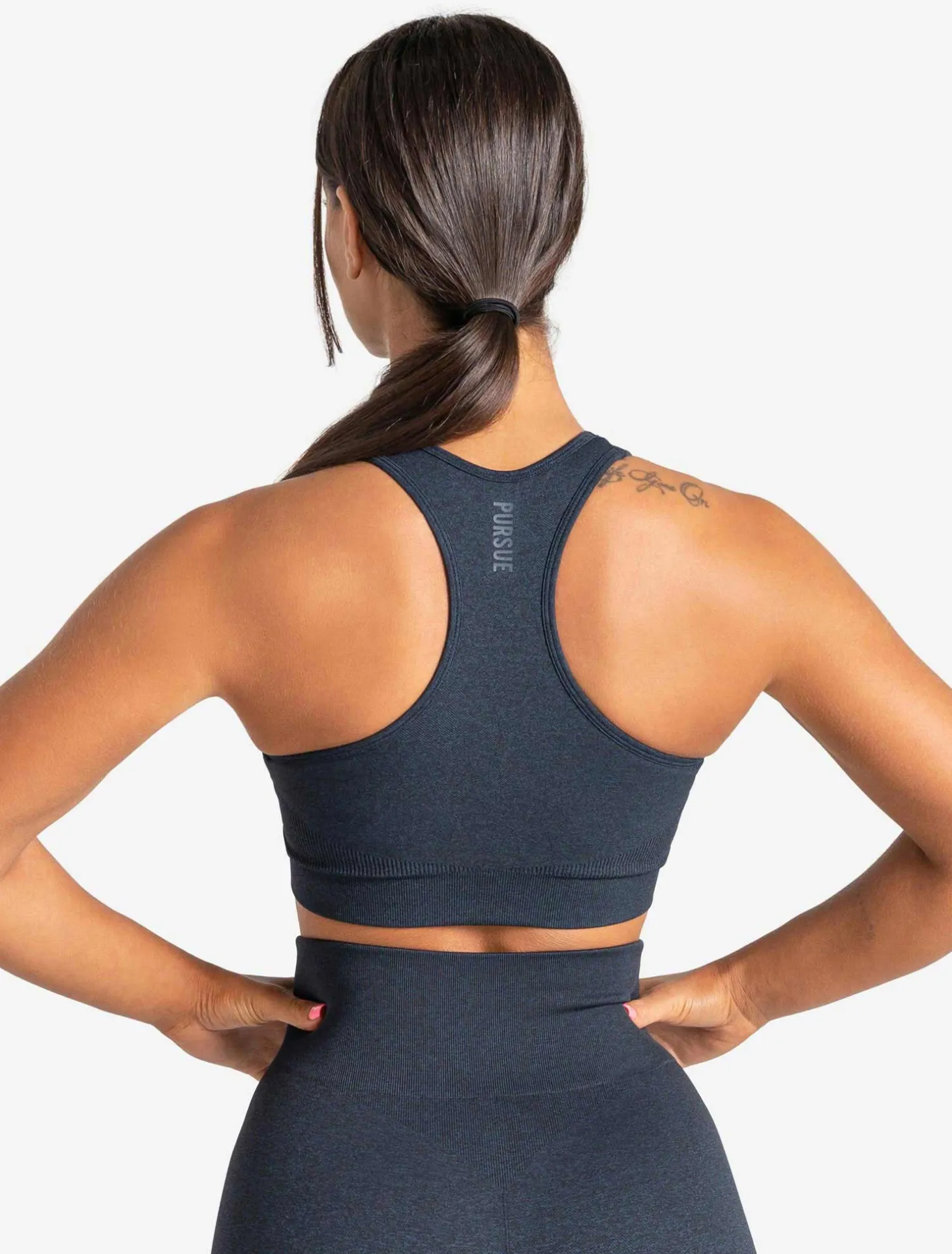 Core Seamless Sports Bra Navy Marl