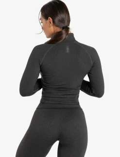 Core Seamless 1/4 Zip Black Marl
