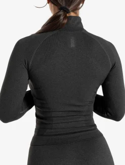Core Seamless 1/4 Zip Black Marl
