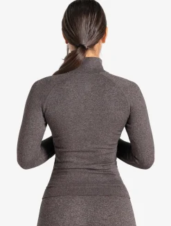 Core Seamless 1/4 Zip Brown Marl