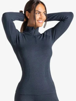 Core Seamless 1/4 Zip Navy Marl