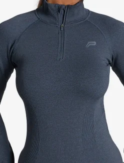 Core Seamless 1/4 Zip Navy Marl
