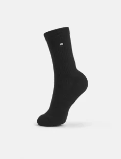 Embroidered Crew Socks Black (Unisex)