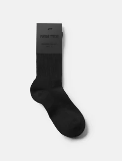 Embroidered Crew Socks Black (Unisex)