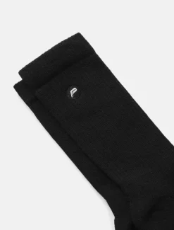 Embroidered Crew Socks Black (Unisex)