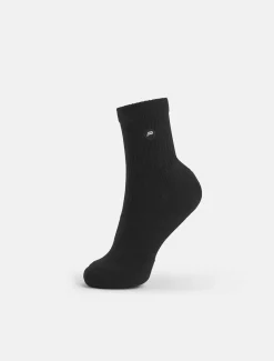 Embroidered Quarter Socks Black (Unisex)