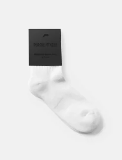 Embroidered Quarter Socks White (Unisex)
