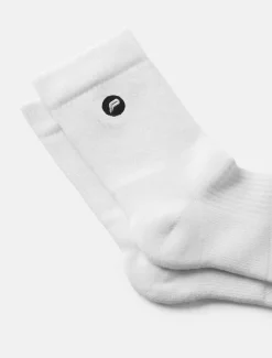 Embroidered Quarter Socks White (Unisex)