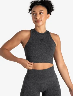 Form Seamless Crop Tank Black Marl