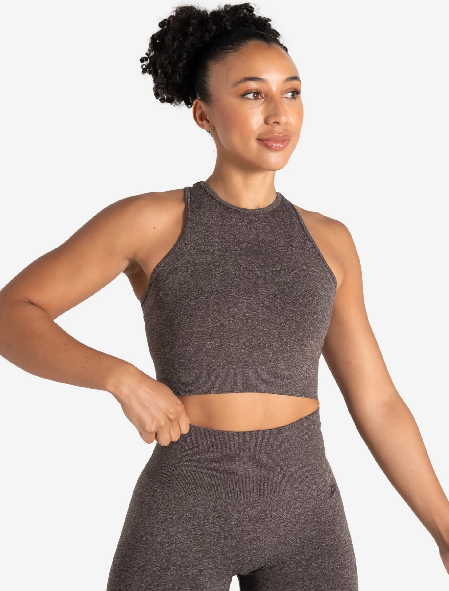 Form Seamless Crop Tank Brown Marl