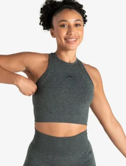 Form Seamless Crop Tank Green Marl