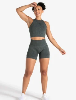 Form Seamless Crop Tank Green Marl