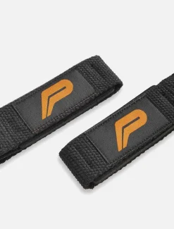 Gel Padded Lifting Straps Black.Orange