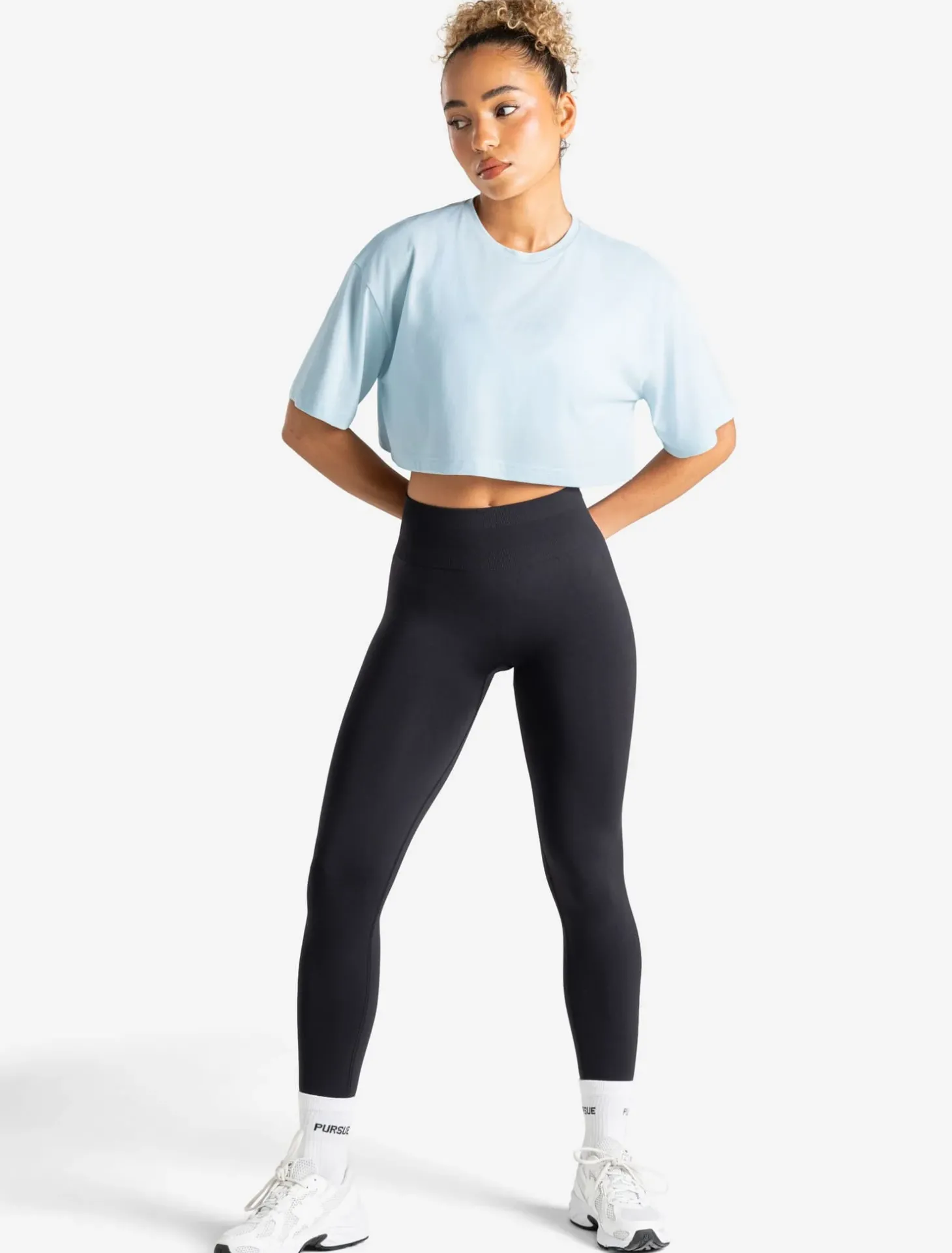 Graphic Crop T-Shirt Baby Blue