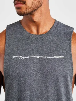 Graphic Drop Arm Tank Charcoal Marl