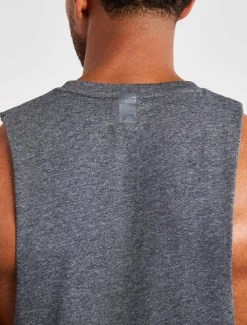 Graphic Drop Arm Tank Charcoal Marl