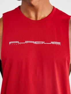 Graphic Drop Arm Tank Maroon