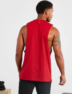 Graphic Drop Arm Tank Maroon