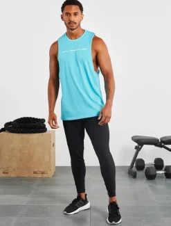 Graphic Drop Arm Tank Sky Blue