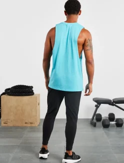 Graphic Drop Arm Tank Sky Blue