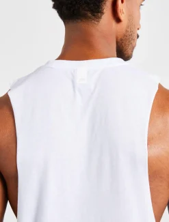 Graphic Drop Arm Tank White