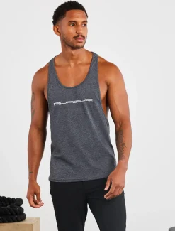 Graphic Stringer Vest Charcoal Marl