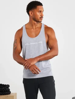 Graphic Stringer Vest Grey Marl