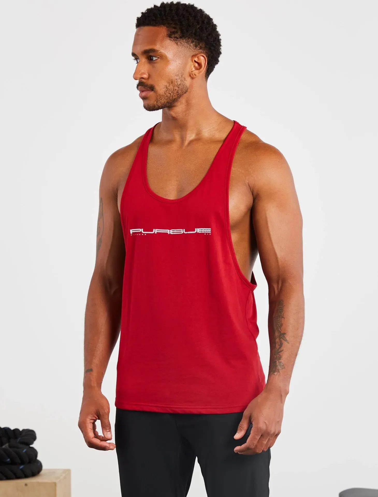 Graphic Stringer Vest Maroon