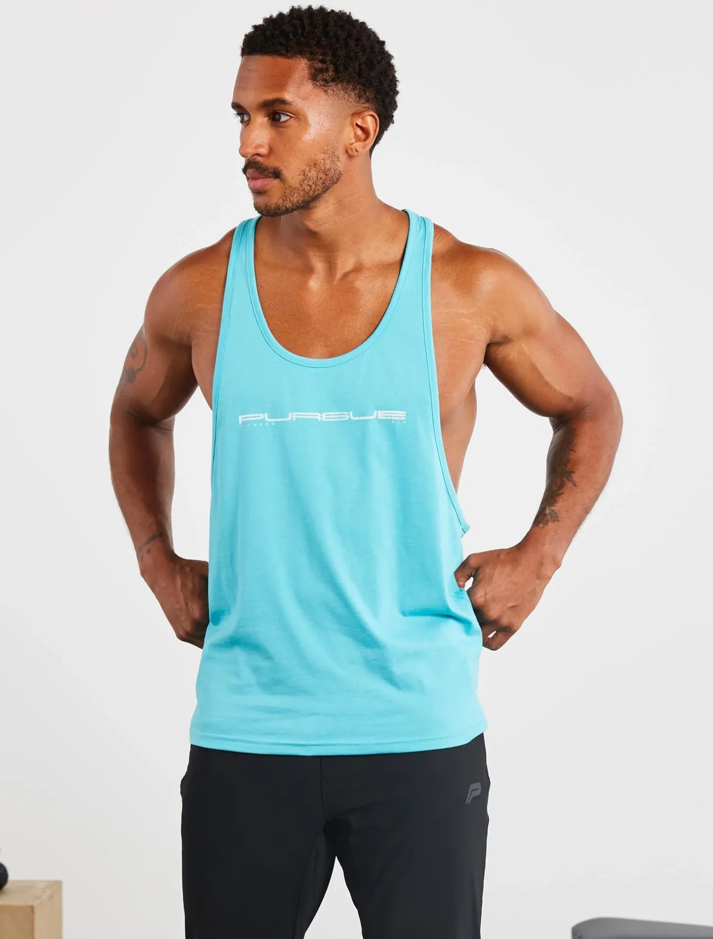 Graphic Stringer Vest Sky Blue