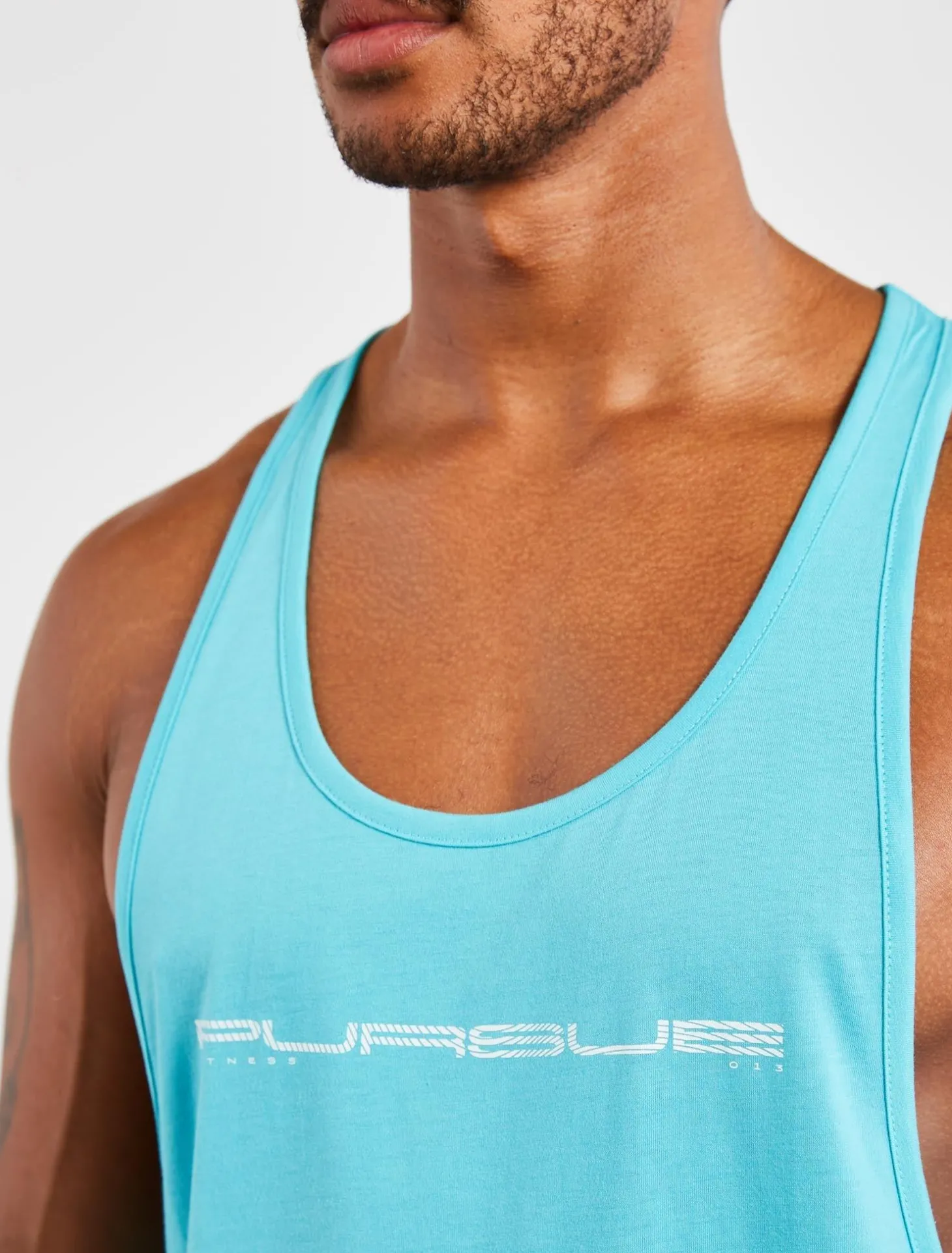 Graphic Stringer Vest Sky Blue