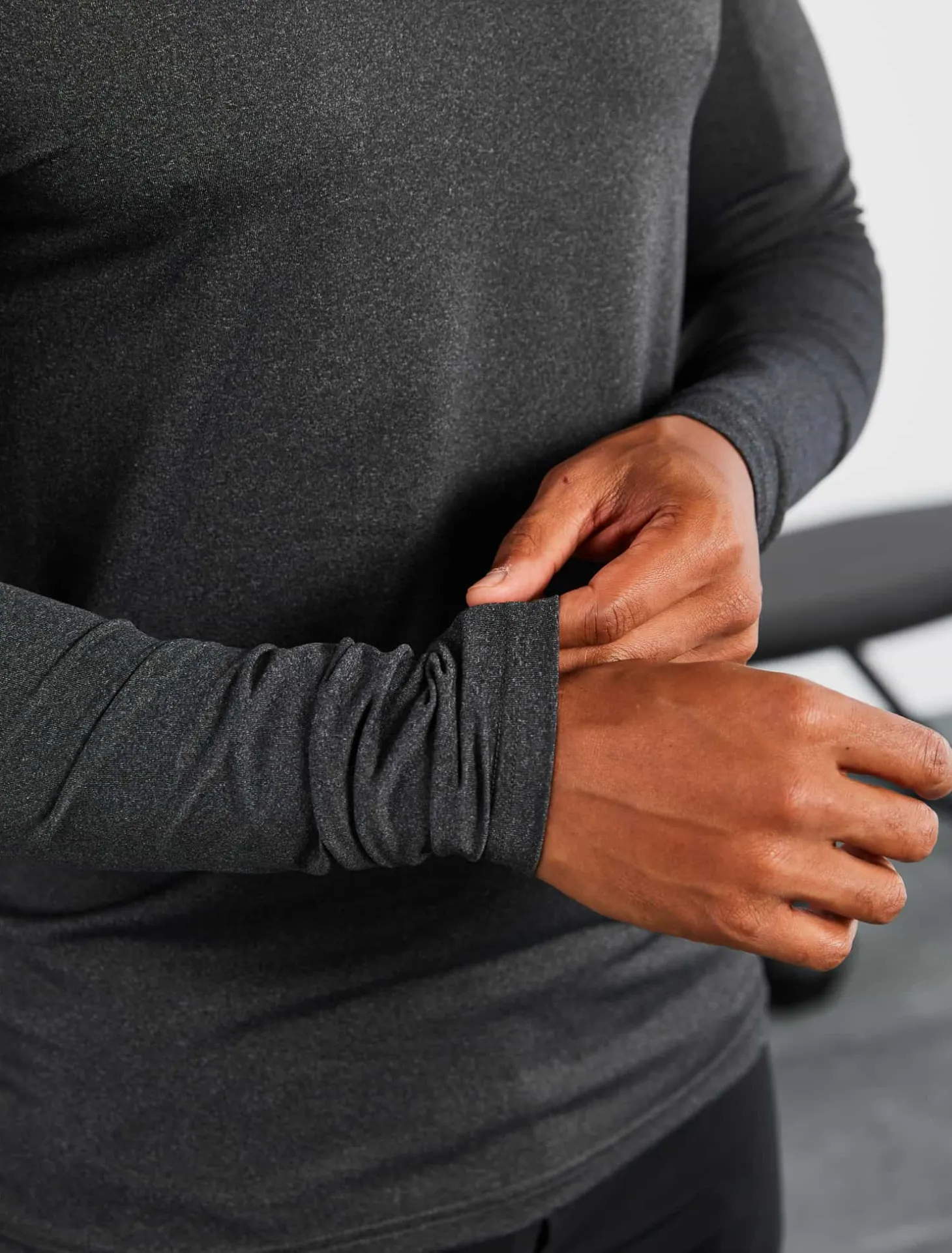 Hybrid Everyday Long Sleeve Black Marl