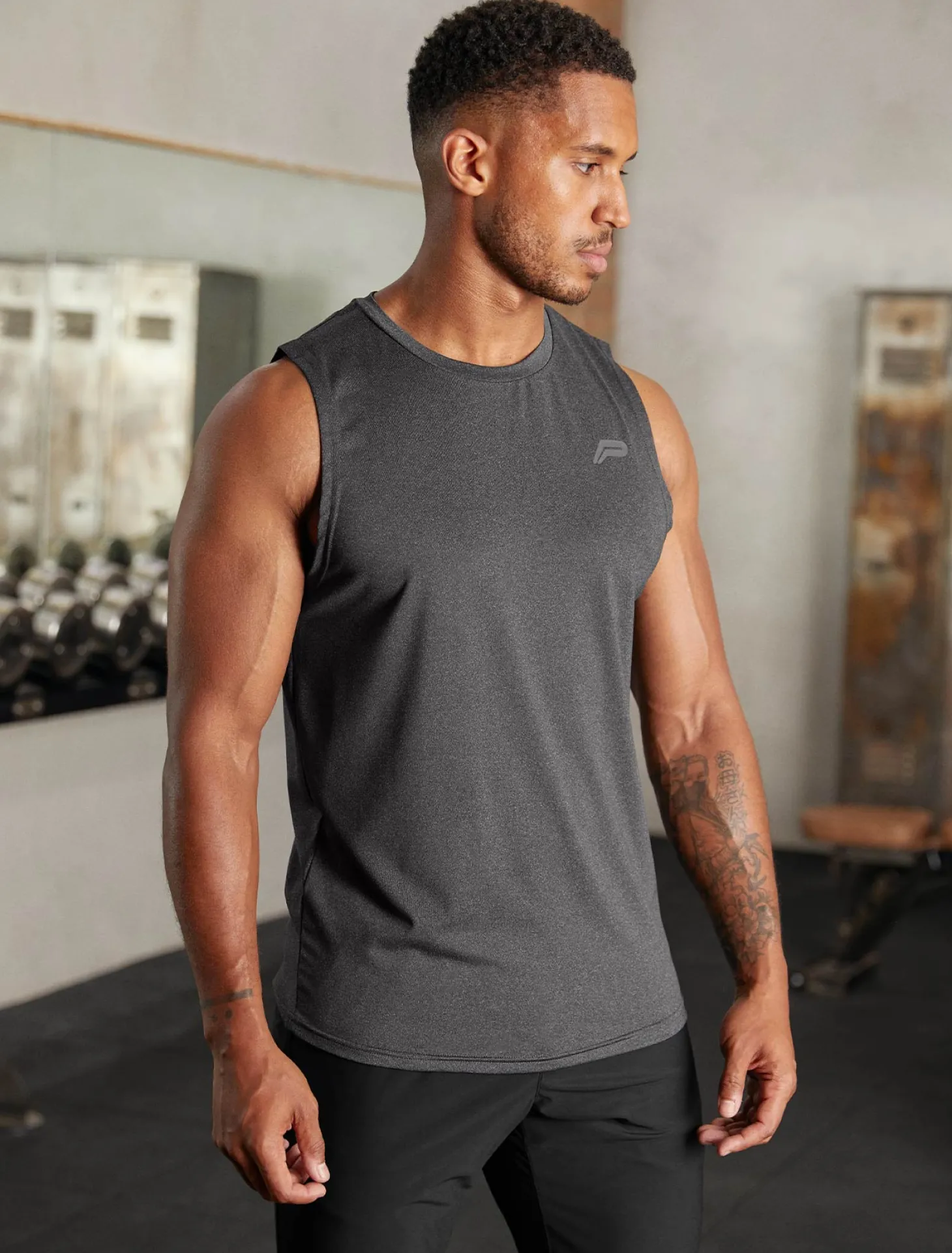 Hybrid Everyday Tank Black Marl