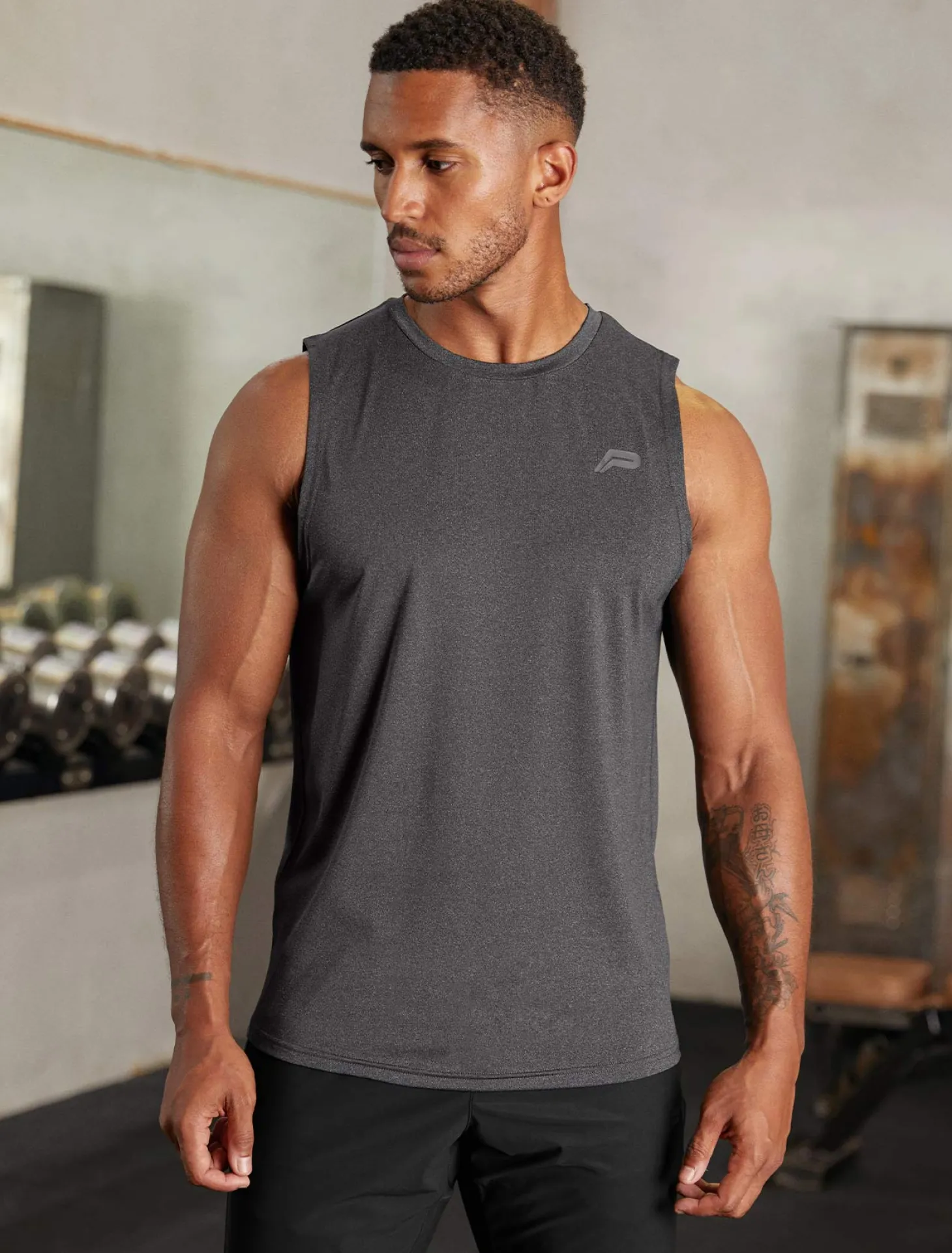 Hybrid Everyday Tank Black Marl