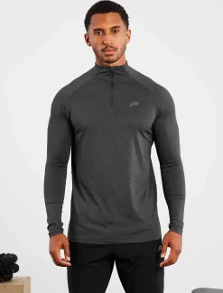Hybrid Everyday 1/4 Zip Black Marl